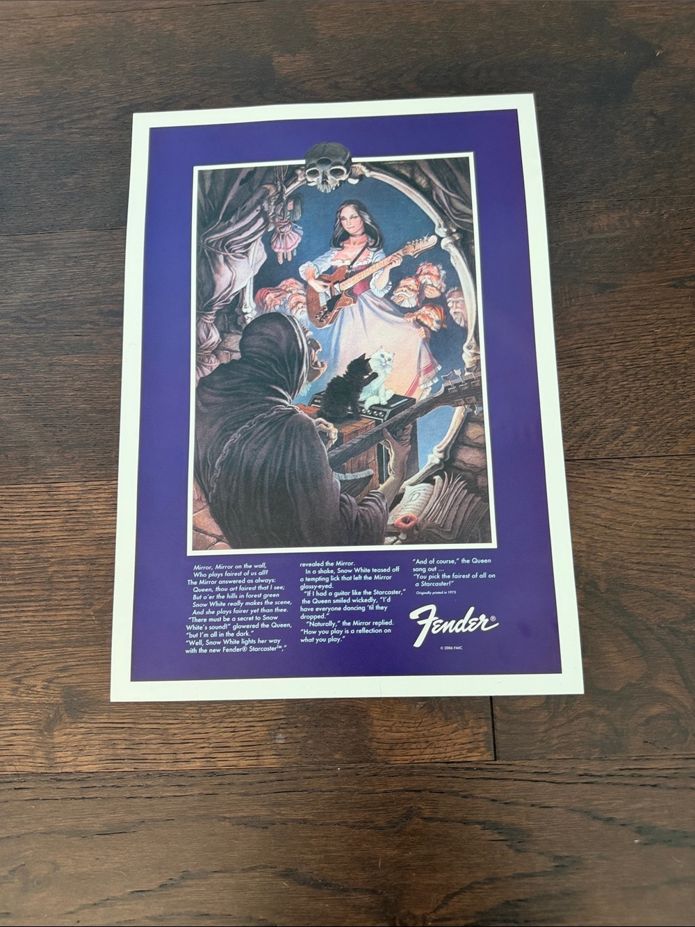 Fender Purple Border Snow White Fantasy Poster with Multi-Color Illustration